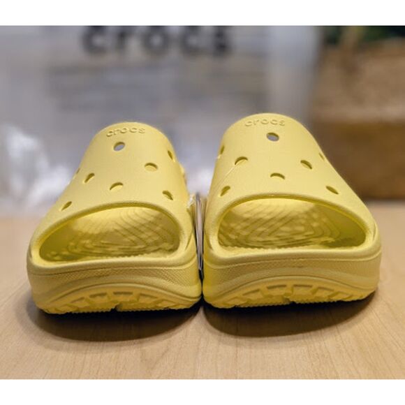 CROCS Daylily Yellow Bae Slide Sandals Women's Size 9 UK 7 NWT - Picture 6 of 12